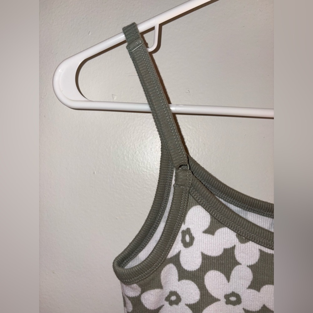American Eagle x TSITP Green Floral Ribbed Knit Mini Dress - Extra Small - Picture 6 of 13